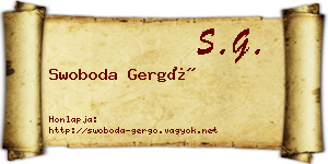 Swoboda Gergő névjegykártya